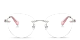 Shop Swarovski Crystal-Embellished Rimless Panthos Eyeglasses in Silver online.