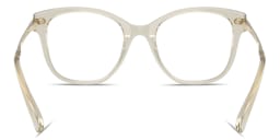 Shop Swarovski Crystal-Embellished Square Eyeglasses in Transparent Beige online.