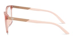 Shop Emporio Armani Eagle Logo Kids Butterfly Eyeglasses in Transparent Pink online.