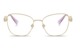 Shop Swarovski Crystal Irregular Eyeglasses in Gold online.