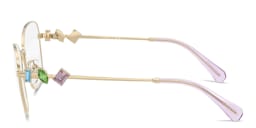 Shop Swarovski Crystal Irregular Eyeglasses in Gold online.