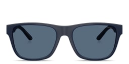 Shop Emporio Armani Eagle Logo Square Sunglasses in Blue online.