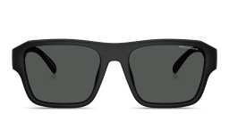 Shop Armani Exchange A|X Logo Square Sunglasses in Matte Black online.