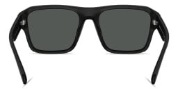 Shop Armani Exchange A|X Logo Square Sunglasses in Matte Black online.