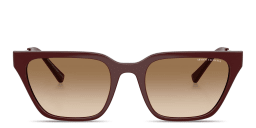 Shop Armani Exchange Logo Print Cat-Eye Sunglasses in Bordeaux online.