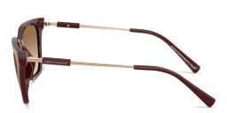 Shop Armani Exchange Logo Print Cat-Eye Sunglasses in Bordeaux online.