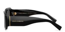 Shop Dolce & Gabbana Logo Print Rectangle Sunglasses in Black online.