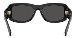 Shop Dolce & Gabbana Logo Print Rectangle Sunglasses in Black online.