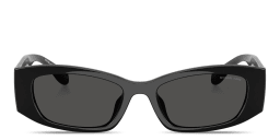 Shop Michael Kors Rhodes Irregular Sunglasses in Black online.