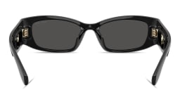 Shop Michael Kors Rhodes Irregular Sunglasses in Black online.