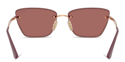 Shop Vogue Eyewear Engraved Logo Rimless Cat-Eye Sunglasses in Rose Gold online.