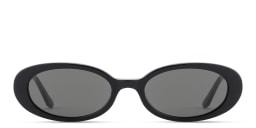 Shop TRICE Logo Oval Sunglasses in Black/Smoke online.