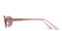 Shop TRICE Logo Oval Sunglasses in Transparent Pink online.