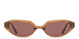 Shop TRICE Logo Irregular Sunglasses in Transparent Brown/Dark Brown online.