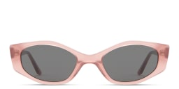 Shop TRICE Logo Irregular Sunglasses in Transparent Pink online.
