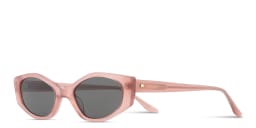 Shop TRICE Logo Irregular Sunglasses in Transparent Pink online.