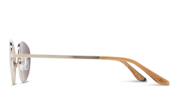 Shop TRICE Engraved Logo Irregular Sunglasses in Gold online.