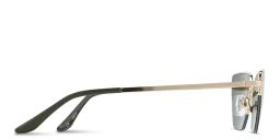 Shop TRICE Engraved Logo Half-Rim Irregular Sunglasses in Gold online.