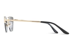 Shop TRICE Engraved Logo Half-Rim Irregular Sunglasses in Gold online.