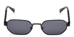 Shop Guess Engraved Logo Unisex Irregular Sunglasses in Black online.