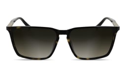 Shop Calvin Klein Logo Lettering Rectangle Sunglasses in Havana online.