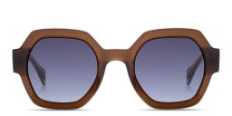 Shop GIGI STUDIOS Grace Irregular Sunglasses in Brown online.