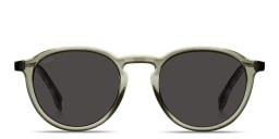 Shop Hugo Boss Logo Signature Round Sunglasses in Grey Havana online.