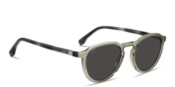Shop Hugo Boss Logo Signature Round Sunglasses in Grey Havana online.