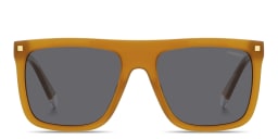Shop Polaroid Logo Square Sunglasses in Yellow online.