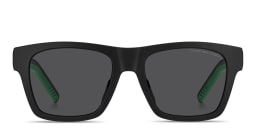 Shop Tommy Hilfiger Logo Square Sunglasses in Matte Black online.