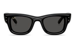 Shop Ray-Ban Wayfarer Puffer Unisex Square Sunglasses in Black/Ultra Black online.