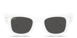Shop Ray-Ban Wayfarer Puffer Unisex Square Sunglasses in White/Ultra Black online.