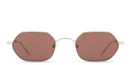 Shop TRICE Logo Irregular Sunglasses in Silver/Brown online.