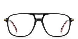 Shop Carrera Logo Signature Wide Rectangle Eyeglasses in Black online.