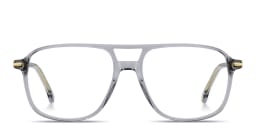 Shop Carrera Logo Signature Wide Rectangle Eyeglasses in Transparent Grey online.