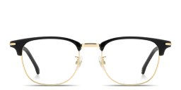 Shop Carrera Logo Signature Unisex Rectangle Eyeglasses in Black Gold online.