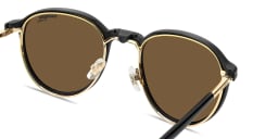 Shop Carrera Clip-On Panthos Eyeglasses in Gold online.