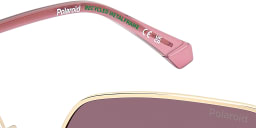 Shop Polaroid Engraved Logo Cat-Eye Sunglasses in Gold online.