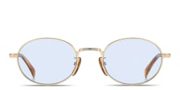 Shop DAVID BECKHAM Curator Collection Oval Sunglasses in Gold/Azure online.