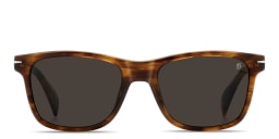 Shop DAVID BECKHAM Talisman Rectangle Sunglasses in Brown Horn/Grey online.