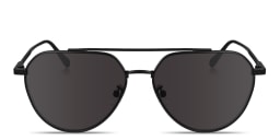 Shop Calvin Klein Engraved Logo Unisex Aviator Sunglasses in Black/Black online.