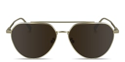 Shop Calvin Klein Engraved Logo Unisex Aviator Sunglasses in Gold online.