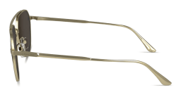 Shop Calvin Klein Engraved Logo Unisex Aviator Sunglasses in Gold online.