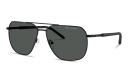 Shop Armani Exchange A|X Logo Pilot Sunglasses in Matte Black online.