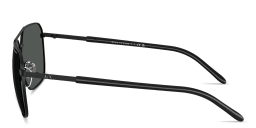 Shop Armani Exchange A|X Logo Pilot Sunglasses in Matte Black online.