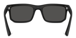Shop Armani Exchange A|X Logo Square Sunglasses in Matte Black online.