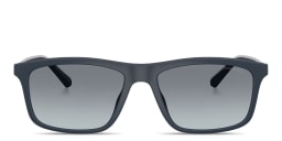 Shop Emporio Armani Eagle Logo Pillow Sunglasses in Matte Blue/Gradient Blue online.