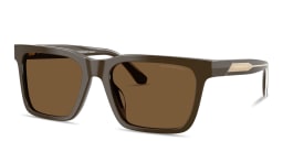 Shop Emporio Armani Logo Signature Square Sunglasses in Brown online.