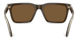 Shop Emporio Armani Logo Signature Square Sunglasses in Brown online.