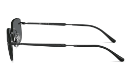 Shop Ray-Ban Logo Signature Unisex Rimless Irregular Sunglasses in Black online.